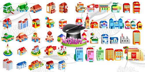 Векторный город-2 (vector buildings)