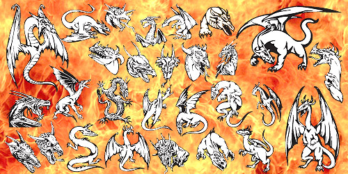 vector dragons векторные драконы