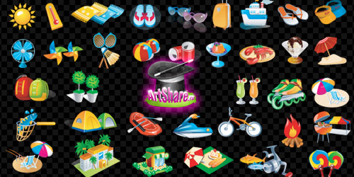 summer icons Летние иконки в векторе